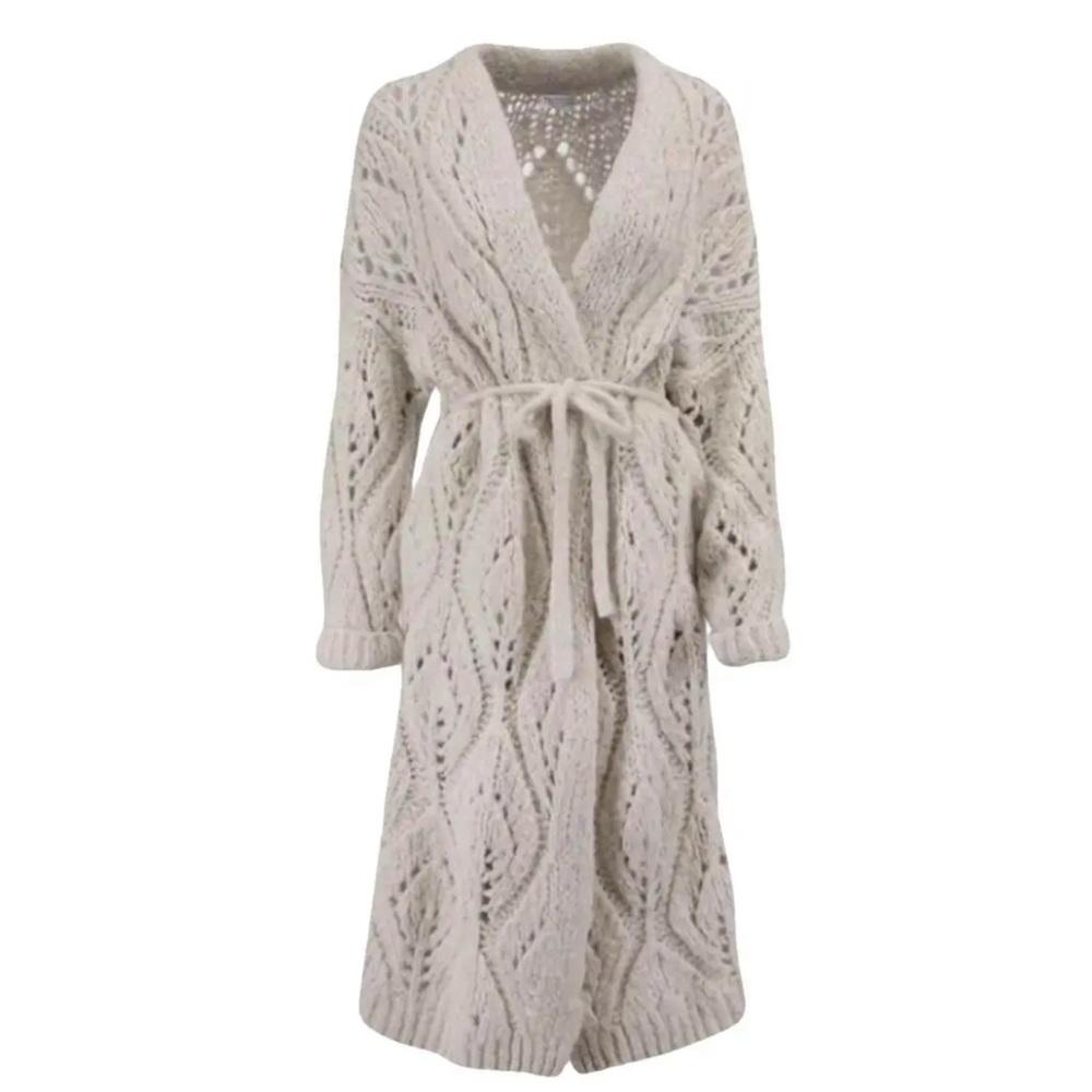 Brunello Cucinelli Cream Knit Cardigan
